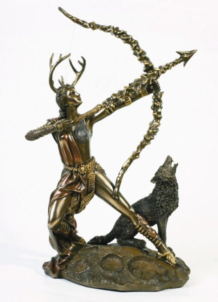 Artemis The Huntress Sculpture Bronze Finish